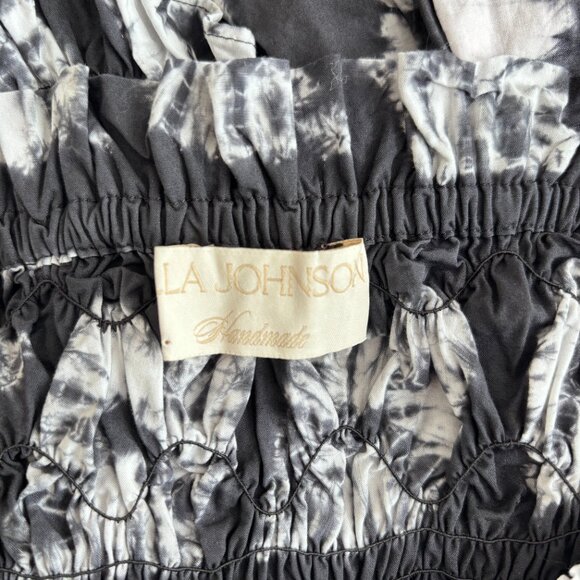 Ulla Johnson Akshara Hand Dyed Diamond Shibori Midi Dress in Paragon - Picture 11 of 12